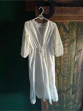 Zara White Eyelet Dress XS
